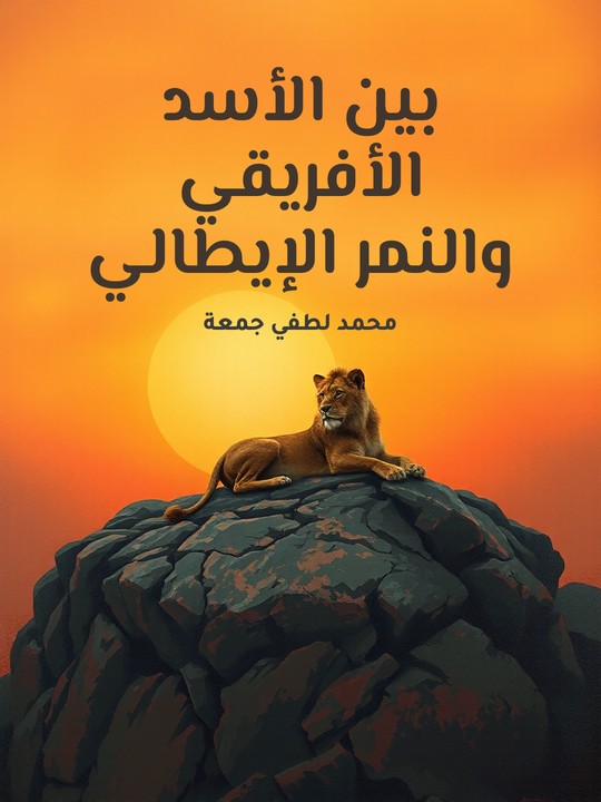 غلاف كتاب بين الأسد الأفريقي والنمر الإيطالي: بحث تحليلي تاريخي ونفساني واجتماعي في المشكلة الحبشية الإيطالية